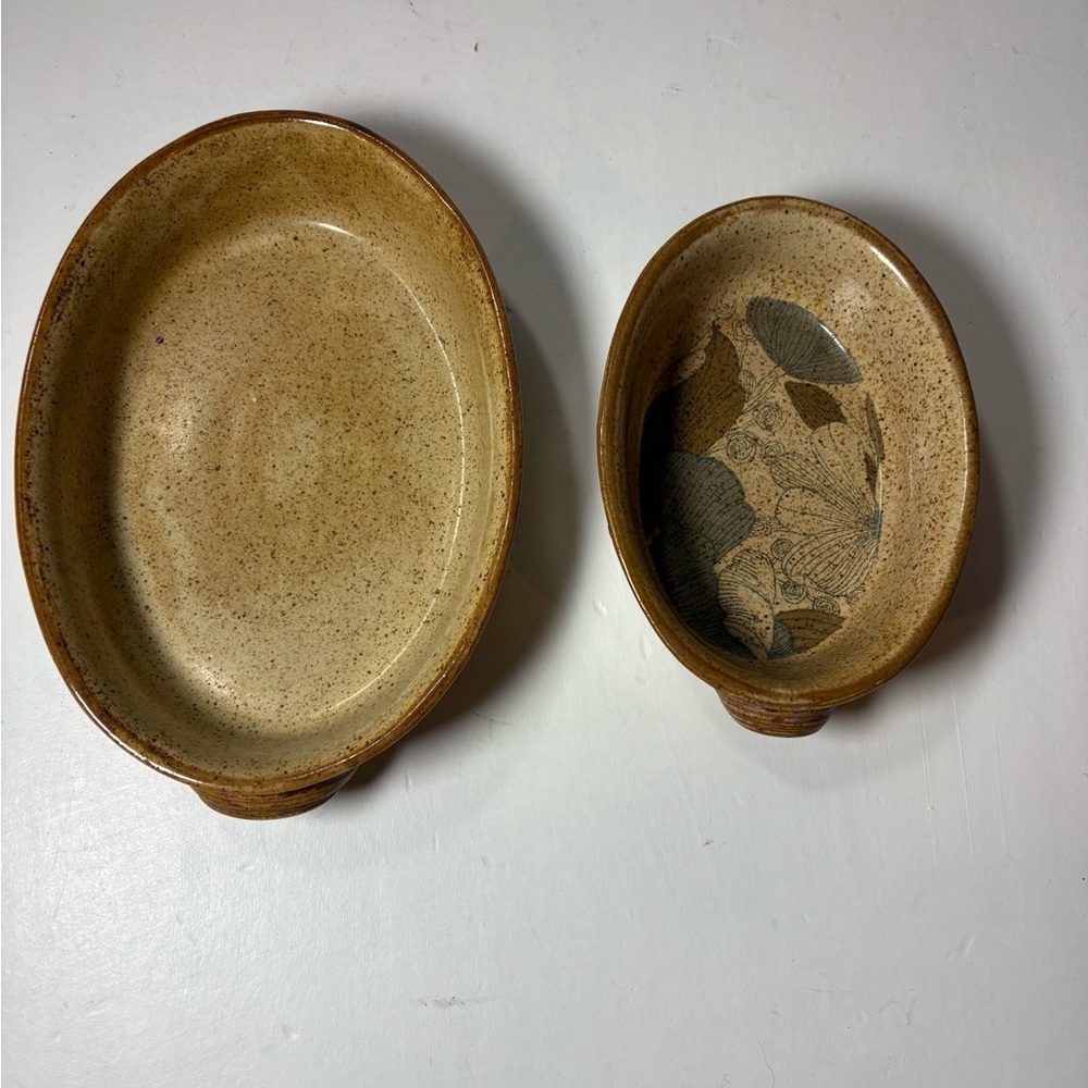 Rustic Brown Oval Ceramic Dishes